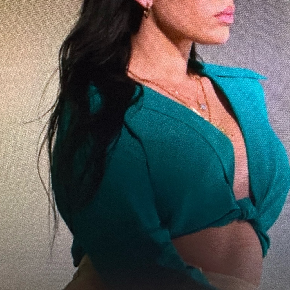 Zara Crop Green Blouse